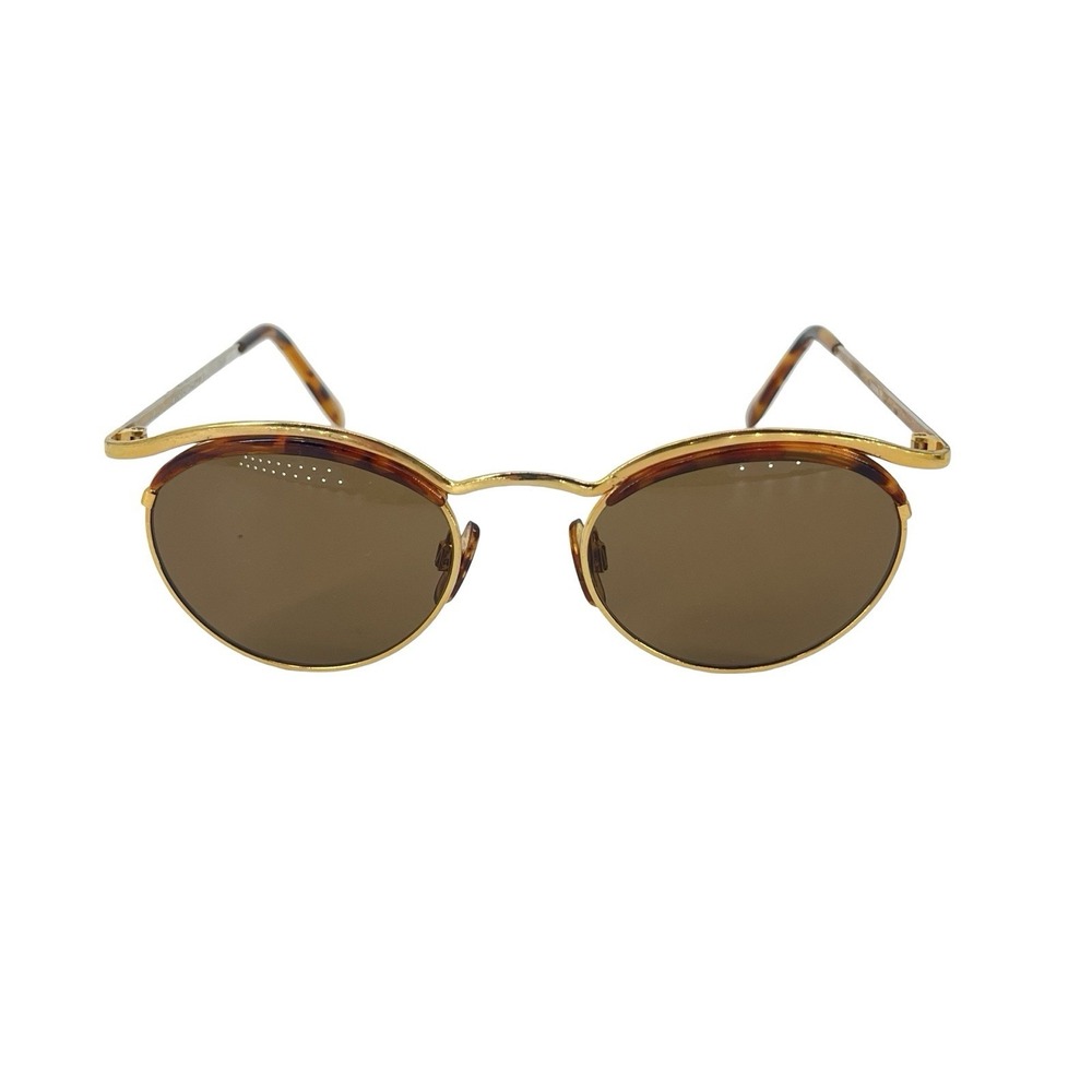 Vintage Liz Claiborne Oval Sunglasses Gold Tortoise Brown Lens 80s 90s Taiwan